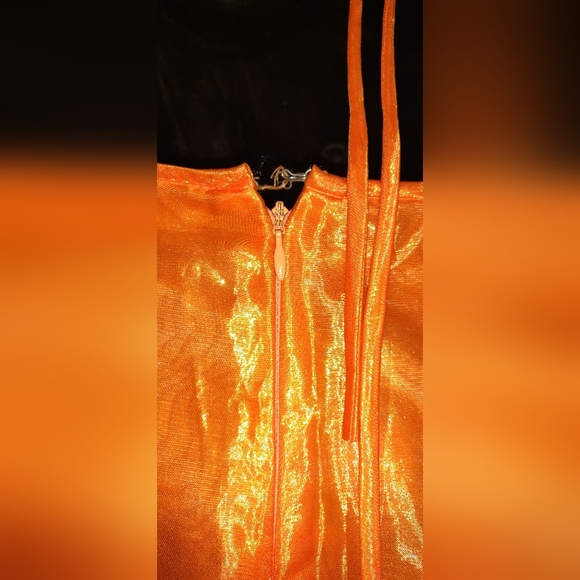 ⬇️REDUCED⬇️ GUNNE SAX Orange Chiffon 2pc Dress Size 9 NWT Vintage FLAWED Jessica - Picture 15 of 16